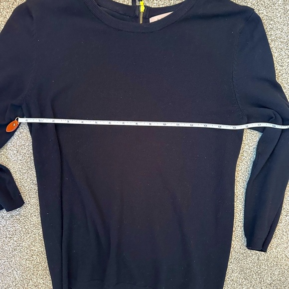 Philosophy quarter slv crew neck sweater Zip-up back neck Black Women’s Sz M - Picture 5 of 9